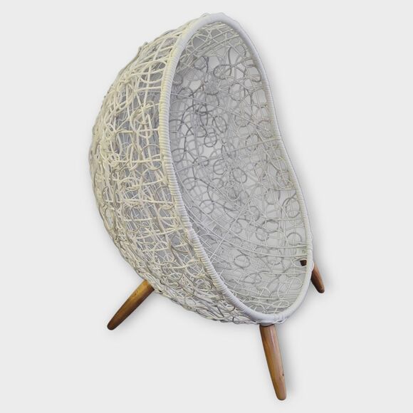 Puppy Pets Small Dogs Rattan Basket Wicker Egg Lounge Chair White Waterproof - Picture 13 of 16